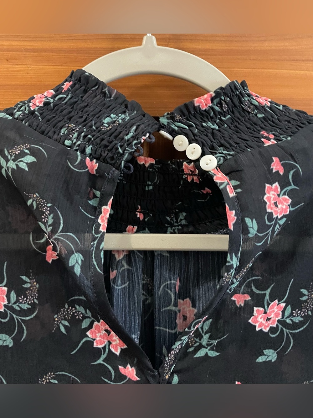 Vintage English Factory Black Floral Long-Sleeve Maxi Dress - Picture 7 of 13